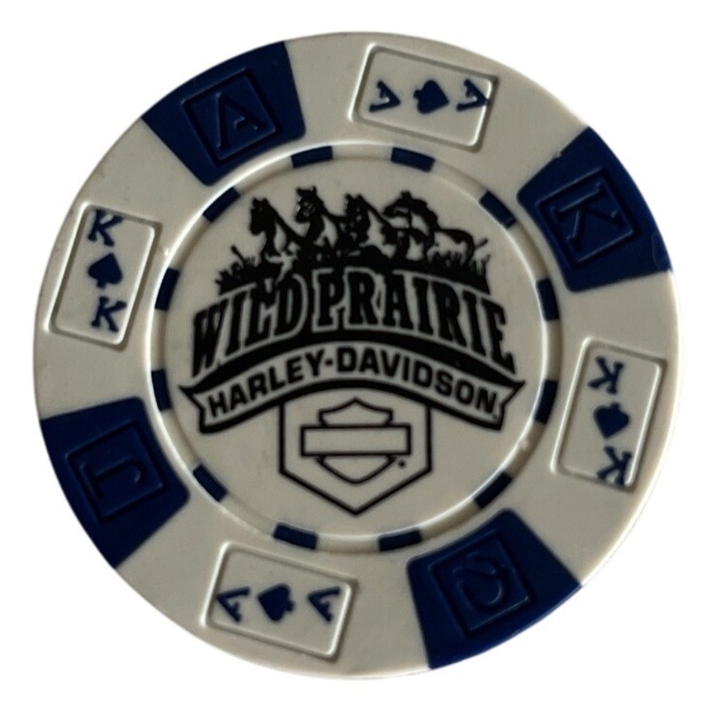 Harley Davidson Poker Chip Wild Prairie‎ Eden Prairie Minnesota MN BLUE WHITE